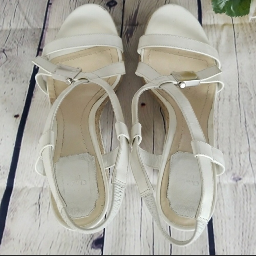 Dior authentic white wedges